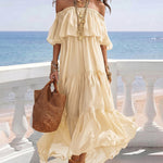Romantic Tiered Ruffle Off-the-Shoulder Dress