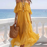 Romantic Tiered Ruffle Off-the-Shoulder Dress