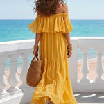 Romantic Tiered Ruffle Off-the-Shoulder Dress