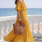 Romantic Tiered Ruffle Off-the-Shoulder Dress