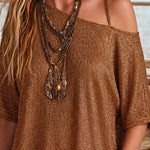 Off The Shoulder Fringe Hem Cover Up Top