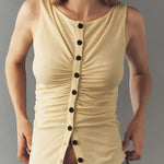 Casual Slim Fit Sleeveless Button Up Tank Top