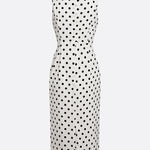Elegant Polka Dot Print Bow Tie Waist Midi Dress