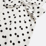 Elegant Polka Dot Print Bow Tie Waist Midi Dress