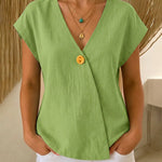 Minimalist Casual Cap Sleeve 100% Cotton Top