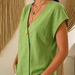 Minimalist Casual Cap Sleeve 100% Cotton Top