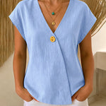Minimalist Casual Cap Sleeve 100% Cotton Top