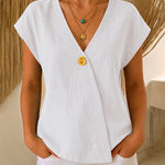 Minimalist Casual Cap Sleeve 100% Cotton Top
