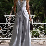 Cozy Cotton Twist Sleeveless Top and Wide-Leg Pants Set