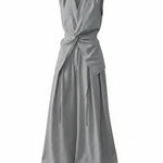 Cozy Cotton Twist Sleeveless Top and Wide-Leg Pants Set