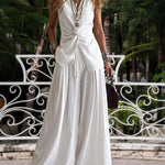 Cozy Cotton Twist Sleeveless Top and Wide-Leg Pants Set