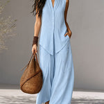 Vacation-Ready 100% Cotton Sleeveless Top Set