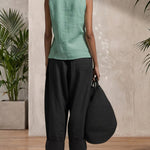 Leisure 100% Cotton Twist Sleeveless Top Balloon Pants Set