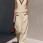 Effortless Leisure Contrast Color 100% Cotton Matching Set
