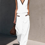 Effortless Leisure Contrast Color 100% Cotton Matching Set