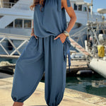 Effortless Breeze Sleeveless Top and Lantern Pants Set