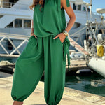 Effortless Breeze Sleeveless Top and Lantern Pants Set