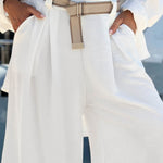 Casual Crinkled Texture Wide-Legs Pants