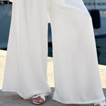 Casual Crinkled Texture Wide-Legs Pants