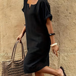 Casual Daily 100% Cotton Straight Cut Dress