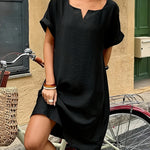 Casual Daily 100% Cotton Straight Cut Dress