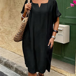 Casual Daily 100% Cotton Straight Cut Dress