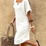 Casual Daily 100% Cotton Straight Cut Dress