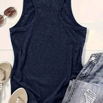 Vintage Distressed Letter Print Crew Neck Tank Top