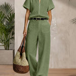 Urban Casual 100% Cotton Wide Leg Pants Matching Set
