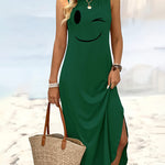 Relaxed Fit Graphic Print Cotton Tank Dress