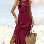 Relaxed Fit Graphic Print Cotton Tank Dress