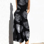 Printed Wide Leg Long Jumpsuit