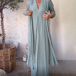 Women Casual Solid Color Slit Cardigan