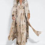 Elegant Tie-dye Sleeveless Maxi Dress