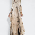 Elegant Tie-dye Sleeveless Maxi Dress