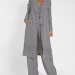 Nadorine Chic Stripes Sleeveless Vest And Wide Leg Pants Set