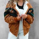 Lapel Long Sleeve Velvet Jacket