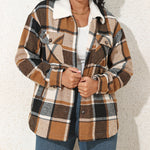 Lapel Plus Velvet Thick Plaid Jacket Wool Teddy Coat