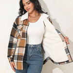 Lapel Plus Velvet Thick Plaid Jacket Wool Teddy Coat