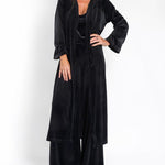 Nadorine Women's Black Stretch Knit Frock Cardigans Coat