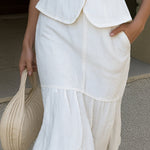 Fitted Elegant Vest and Midi Dress Set