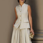 Effortlessly Chic Vest Wide Leg Pants Set