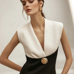 Luxury Contrast Design Sleeveless Top