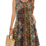 Nadorine Women's Casual Floral Sleeveless Sundress with Pockets (US Only)