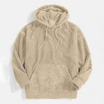 KZZ Men's Autumn/Winter Hooded Solid Color Hoodie