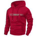 KZZ Men's Spring and Autumn Thin Long Sleeve Pocket  Printed Hooded Sweatshirt