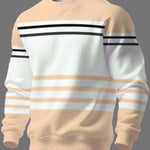 KZZ Men's Simple Striped Classic Long-Sleeve Sweatshirt