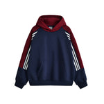 KZZ Men's Autumn Street Style Color Block Simple Pullover Hoodie