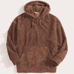 KZZ Men's Autumn/Winter Hooded Solid Color Hoodie