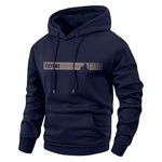 KZZ Men's Spring and Autumn Thin Long Sleeve Pocket  Printed Hooded Sweatshirt